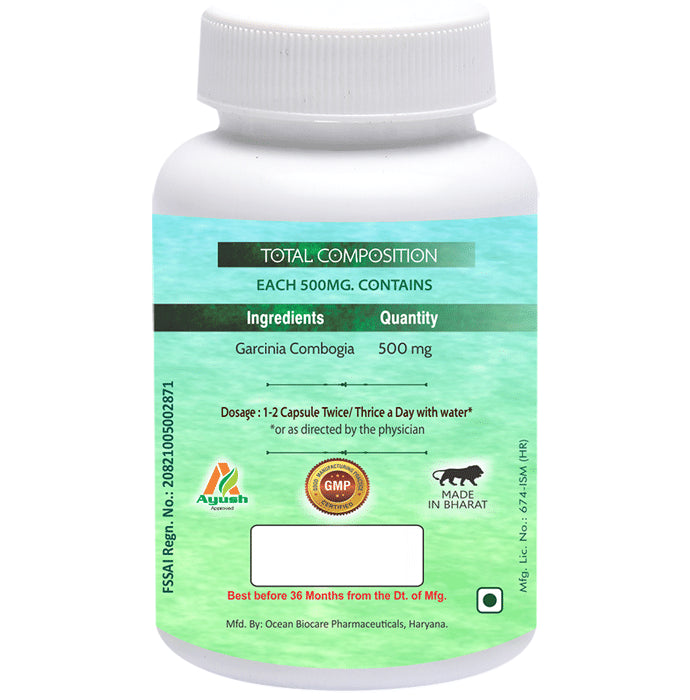 Aachman Veda Garcinia Cambogia 500mg 60% HCA Weight Loss Capsule (60 Each)