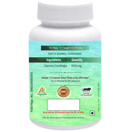 Aachman Veda Garcinia Cambogia 500mg 60% HCA Weight Loss Capsule (60 Each)