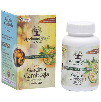 Aachman Veda Garcinia Cambogia 500mg 60% HCA Weight Loss Capsule (60 Each)