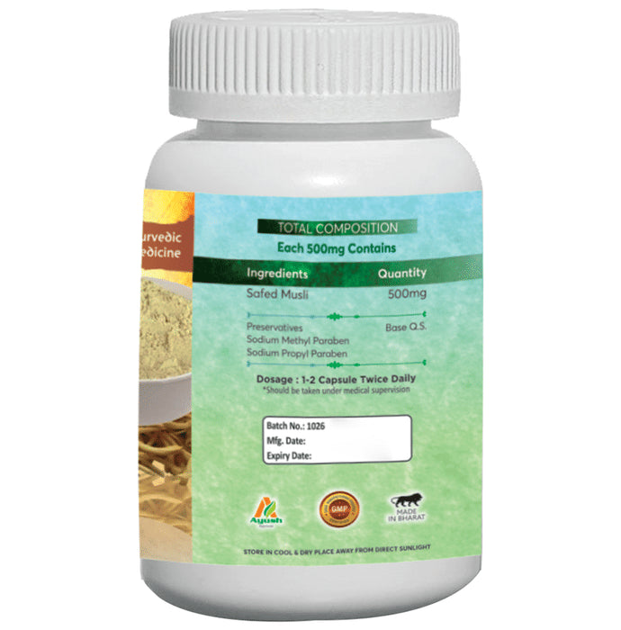 Aachman Veda Safed Musli Virility & Stamina Capsule 500mg (60 Each)