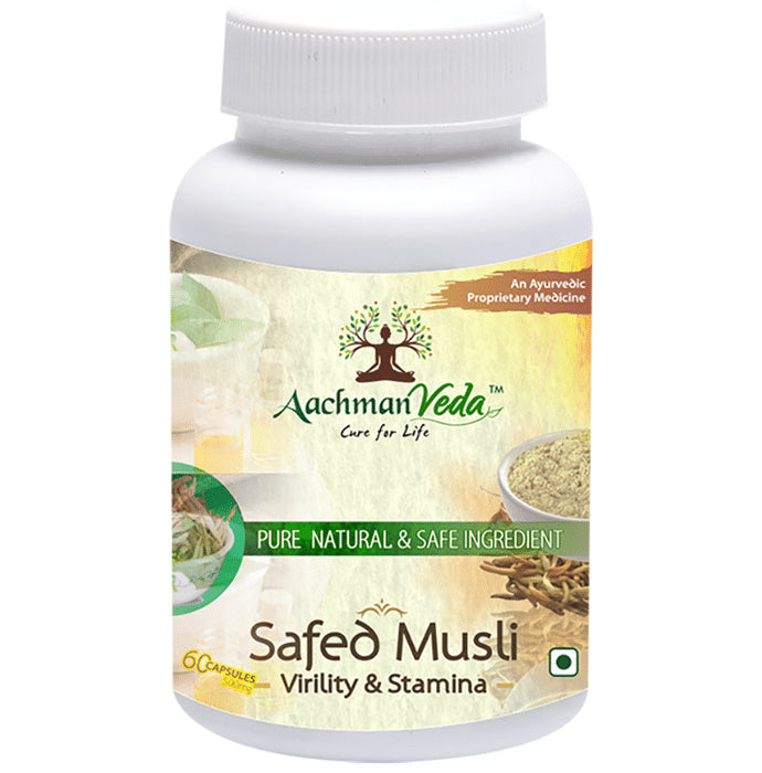 Aachman Veda Safed Musli Virility & Stamina Capsule 500mg (60 Each)
