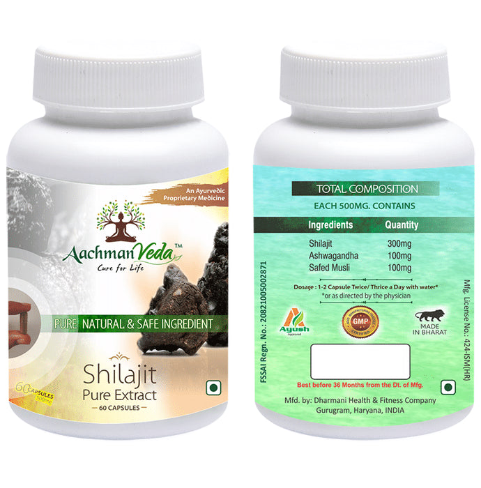 Aachman Veda Shilajit Pure Extract Capsule (60 Each)
