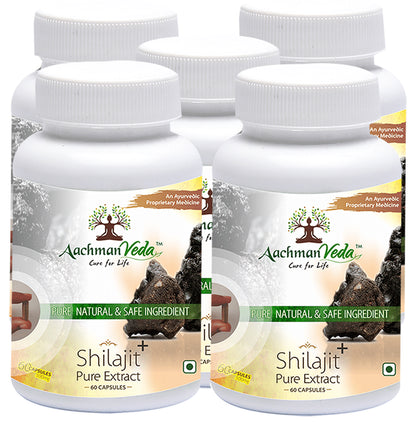 Aachman Veda Shilajit+ Pure Extract Ashwagandha with Safed Musli Capsule (60 Each) - Classic Derma