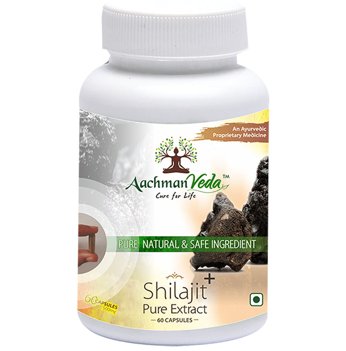 Aachman Veda Shilajit+ Pure Extract Ashwagandha with Safed Musli Capsule (60 Each)
