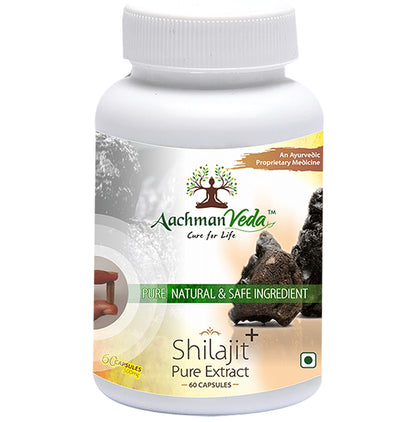 Aachman Veda Shilajit+ Pure Extract Ashwagandha with Safed Musli Capsule (60 Each)