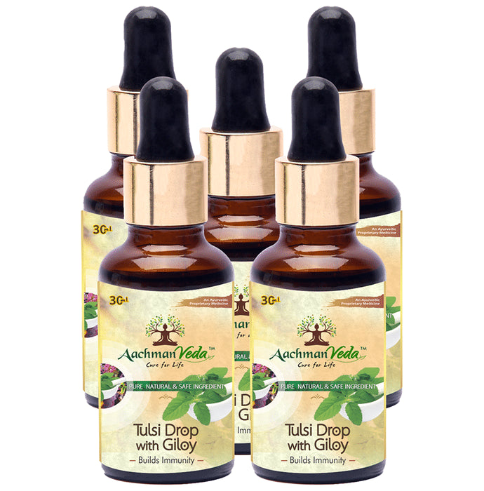 Aachman Veda Tulsi Drop with Giloy (30ml Each) - Classic Derma