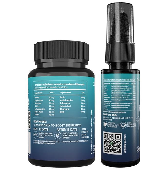 Aadar Combo Pack of Endure Capsule 60 and Endure Oil 30ml