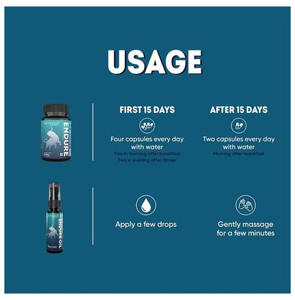 Aadar Combo Pack of Endure Capsule 60 and Endure Oil 30ml