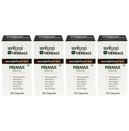 Aadiyogi Herbals Premax Gold Capsule (30 Each) - Classic Derma