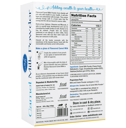 Aadvik Camel Milk Powder Sachet (30gm Each) Banana Freeze Dried