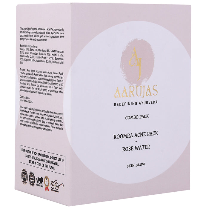 Aarujas Combo Pack of Roomra Acne Pack (40gm) & Roomra Rose Water (100ml)