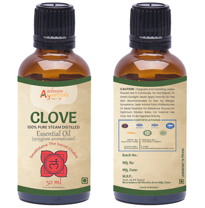 Aashman Ayurveda 100% Pure Steam Distilled Essential Oil (50ml Each) Clove