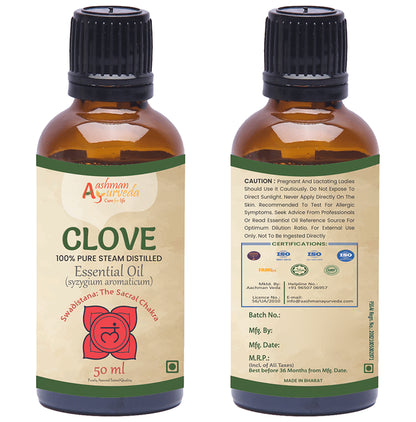Aashman Ayurveda 100% Pure Steam Distilled Essential Oil (50ml Each) Clove