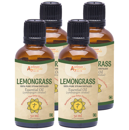 Aashman Ayurveda 100% Pure Steam Distilled Essential Oil (50ml Each) Lemongrass - Classic Derma