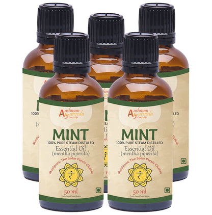 Aashman Ayurveda 100% Pure Steam Distilled Essential Oil (50ml Each) Mint - Classic Derma