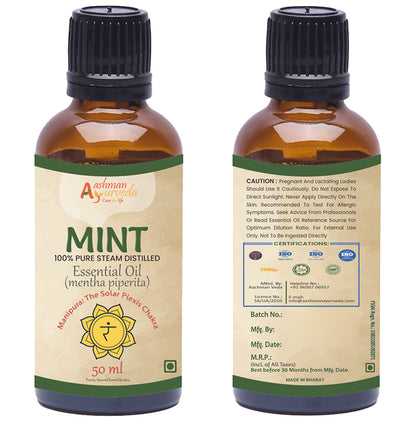 Aashman Ayurveda 100% Pure Steam Distilled Essential Oil (50ml Each) Mint