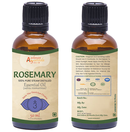 Aashman Ayurveda 100% Pure Steam Distilled Essential Oil (50ml Each) Rosemary
