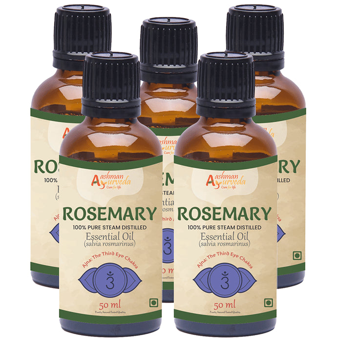 Aashman Ayurveda 100% Pure Steam Distilled Essential Oil (50ml Each) Rosemary - Classic Derma