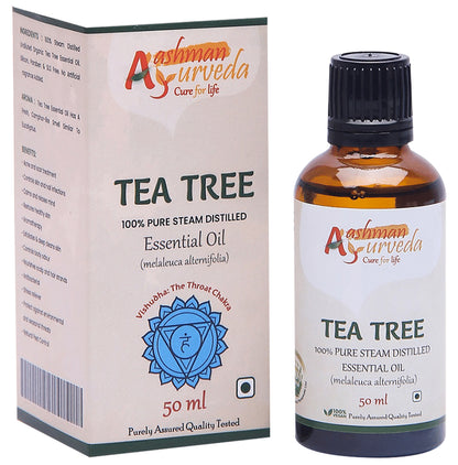 Aashman Ayurveda 100% Pure Steam Distilled Essential Oil (50ml Each) Tea Tree
