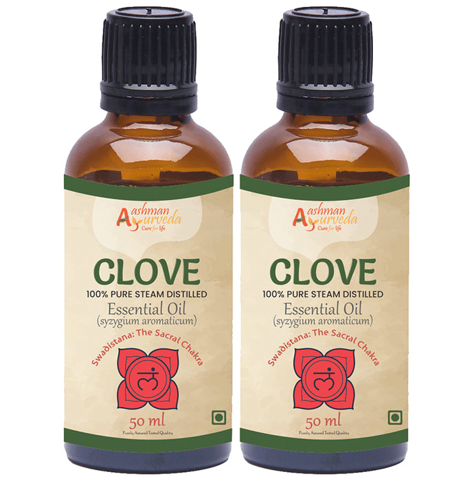 Aashman Ayurveda 100% Pure Steam Distilled Essential Oil Clove - Classic Derma