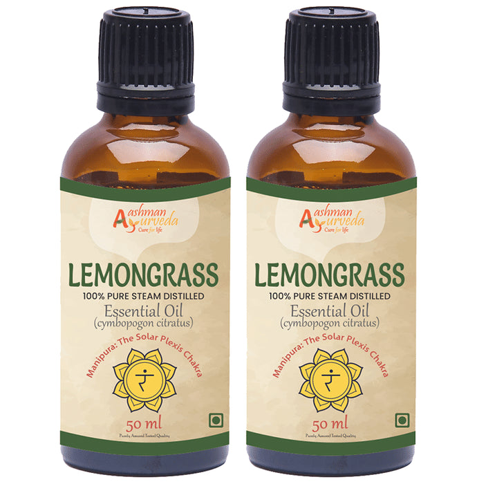 Aashman Ayurveda 100% Pure Steam Distilled Essential Oil Lemongrass - Classic Derma