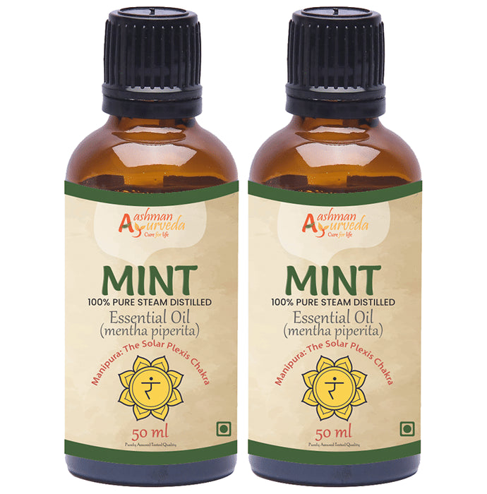 Aashman Ayurveda 100% Pure Steam Distilled Essential Oil Mint - Classic Derma