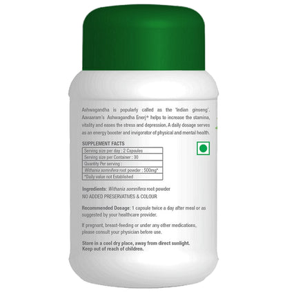 Aavaaram Ashwagandha Enerj+ 500mg Veg Capsule