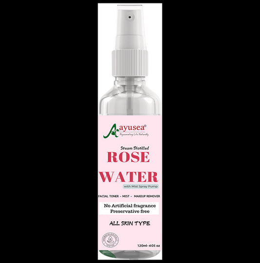 Aayusea Rose Water With Mist Spray Pump - Classic Derma