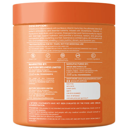 Aayush Beauty Vitamins Gummies (30 Each) Strawberry