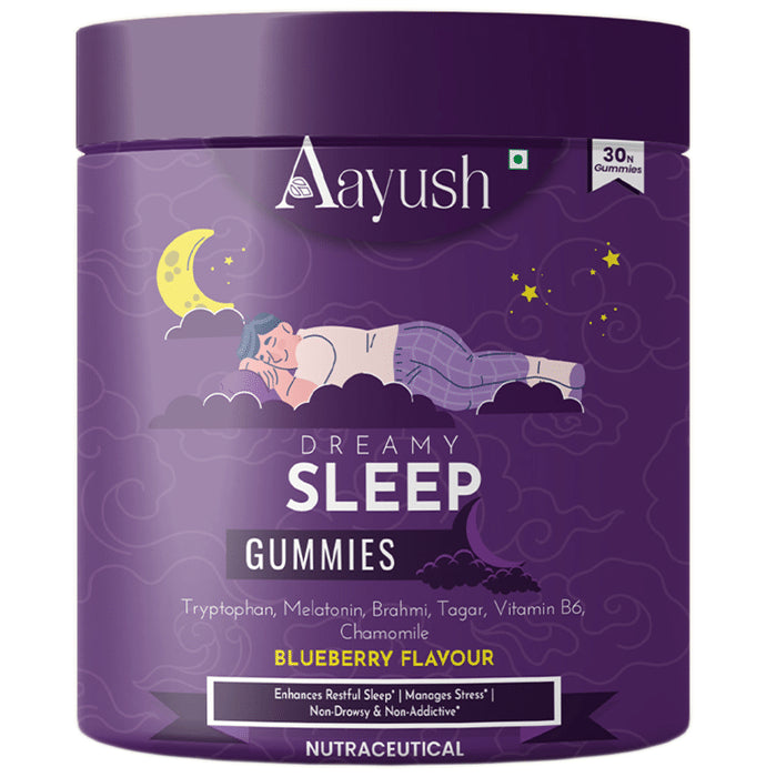 Aayush Dreamy Sleep Gummies (30 Each) Blueberry - Classic Derma