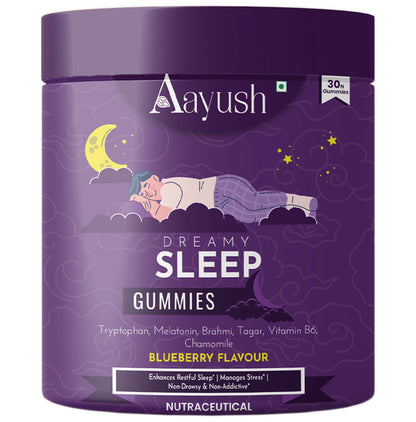 Aayush Dreamy Sleep Gummies (30 Each) Blueberry - Classic Derma