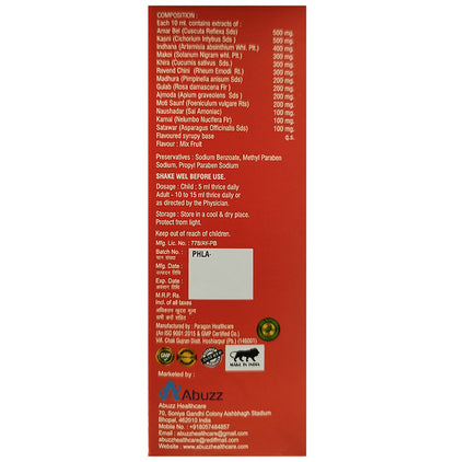 Abuzz's Shoth Nashak Syrup Mix Fruit Sugar Free