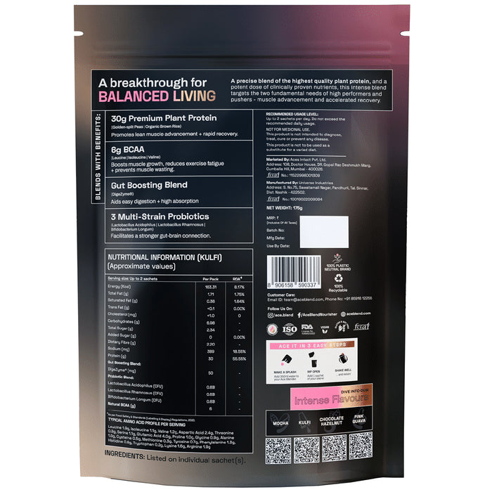 Ace Blend Plant Intense Protein Powder with BCAA Assorted