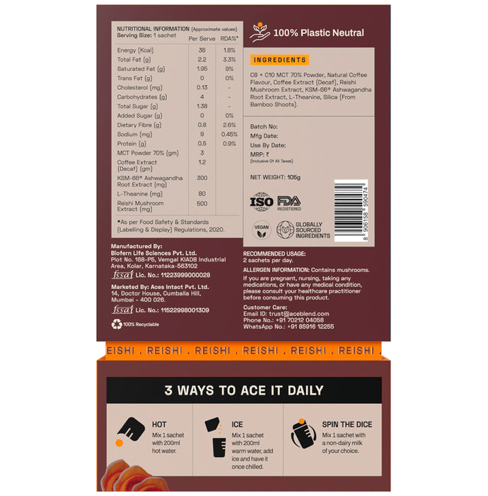 Ace Blend Reishi Shroom Coffee Sachet