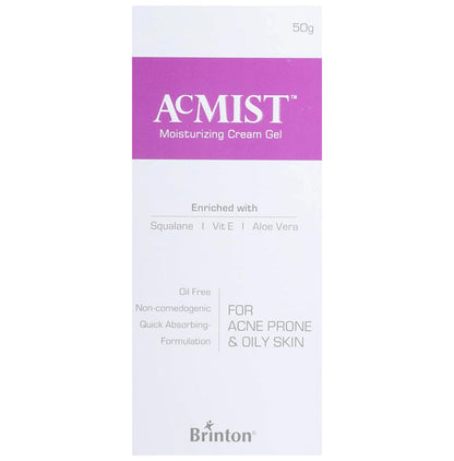 Acmist Moisturising Gel with Squalane, Vitamin E & Aloe Vera | Non-Comedogenic | Derma Care | For Acne Prone & Oily Skin - Classic Derma