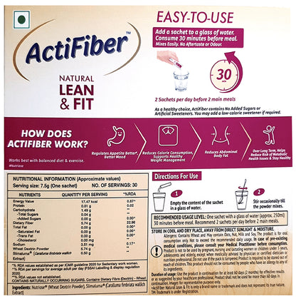 ActiFiber Natural Lean & Fit Sachet (7.5gm Each) Sachet