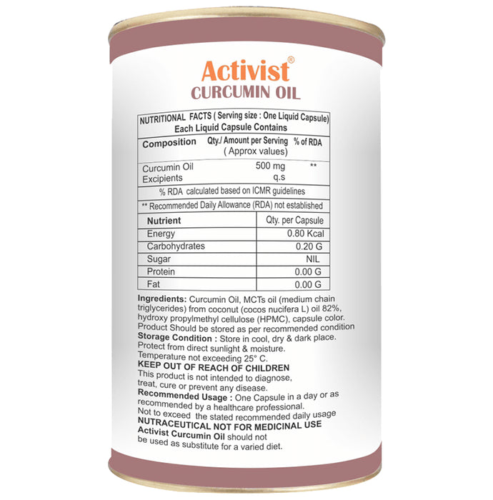 Activist Curcumin Oil Liquid Capsule