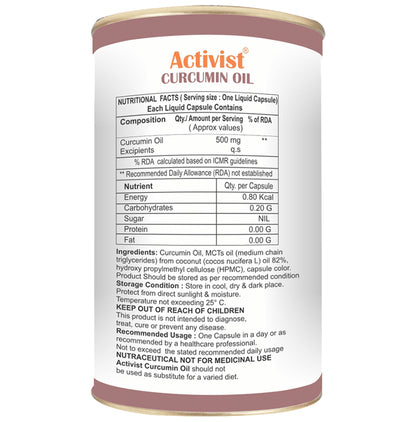 Activist Curcumin Oil Liquid Capsule