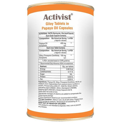 Activist Giloy Tablet In Papaya Oil Capsule