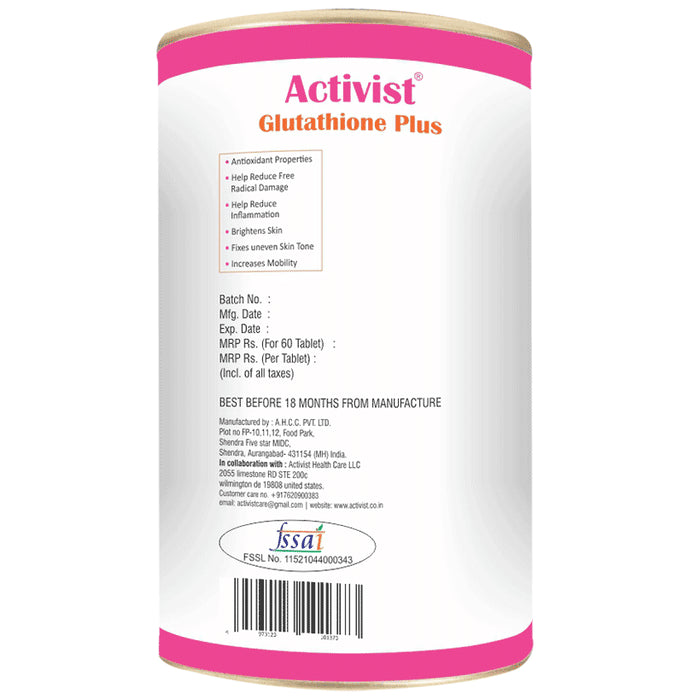 Activist Glutathione Plus Tablet