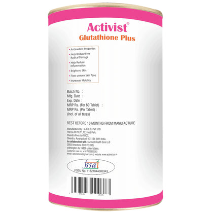 Activist Glutathione Plus Tablet