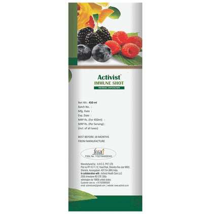 Activist Immune Shot Syrup Sugar Free