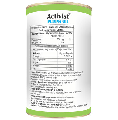 Activist Pudina Oil Liquid Capsule