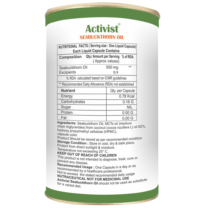 Activist Seabuckthorn Oil Liquid Capsule
