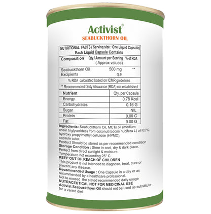 Activist Seabuckthorn Oil Liquid Capsule