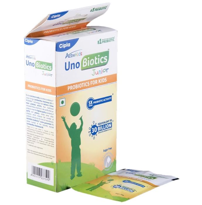 Activkids UnoBiotics Junior Probiotics Sachet for Kids' Gut Health | Sugar Free Sugar Free - Classic Derma