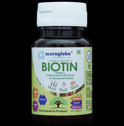 Acuraglobe Biotin 10000mcg Tablet - Classic Derma