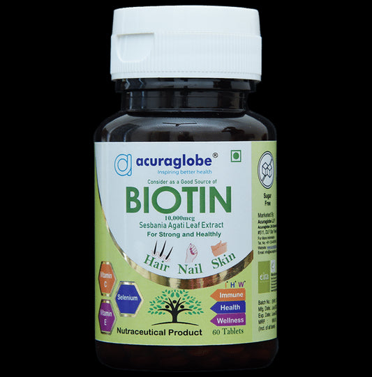 Acuraglobe Biotin 10000mcg Tablet - Classic Derma