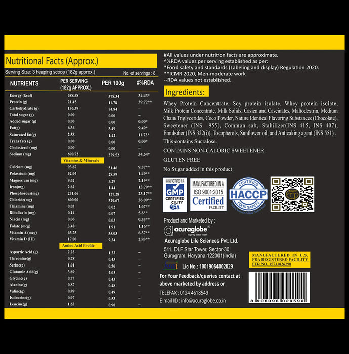 Acuraglobe Morcare-P Mor Mass Gainer Powder Rabri Mawa