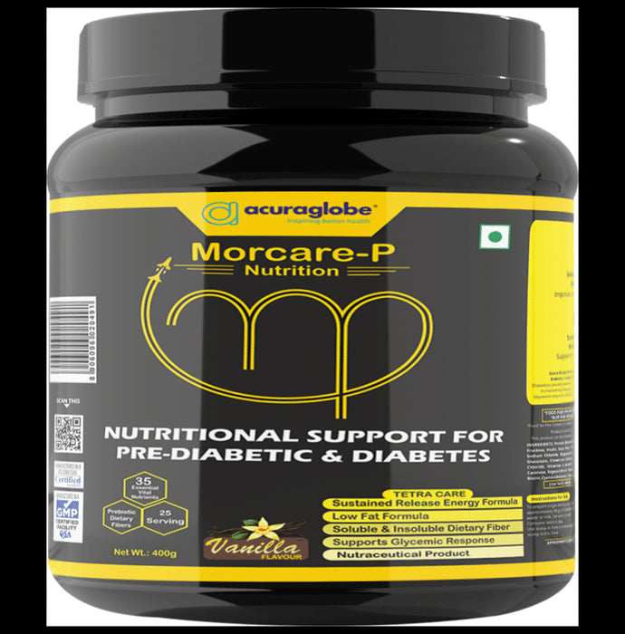 Acuraglobe Morcare-P Nutritional Supplement for Pre-Diabetic & Diabetes Vanilla - Classic Derma